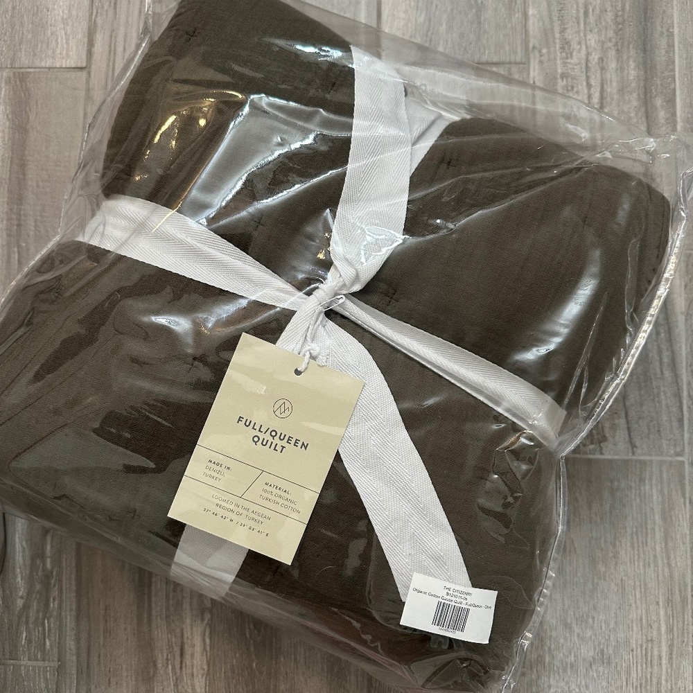 NWT The Citizenry Organic Cotton Gauze Quilt - Olive / Full/Queen